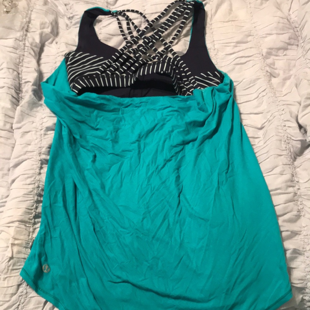 LULULEMON tank with built in sport bra size 6